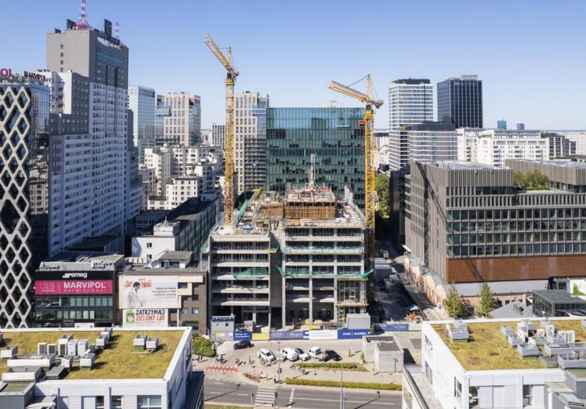 The Growth of Studio A Office Building in Warsaw: Skanska Reaches New Milestones